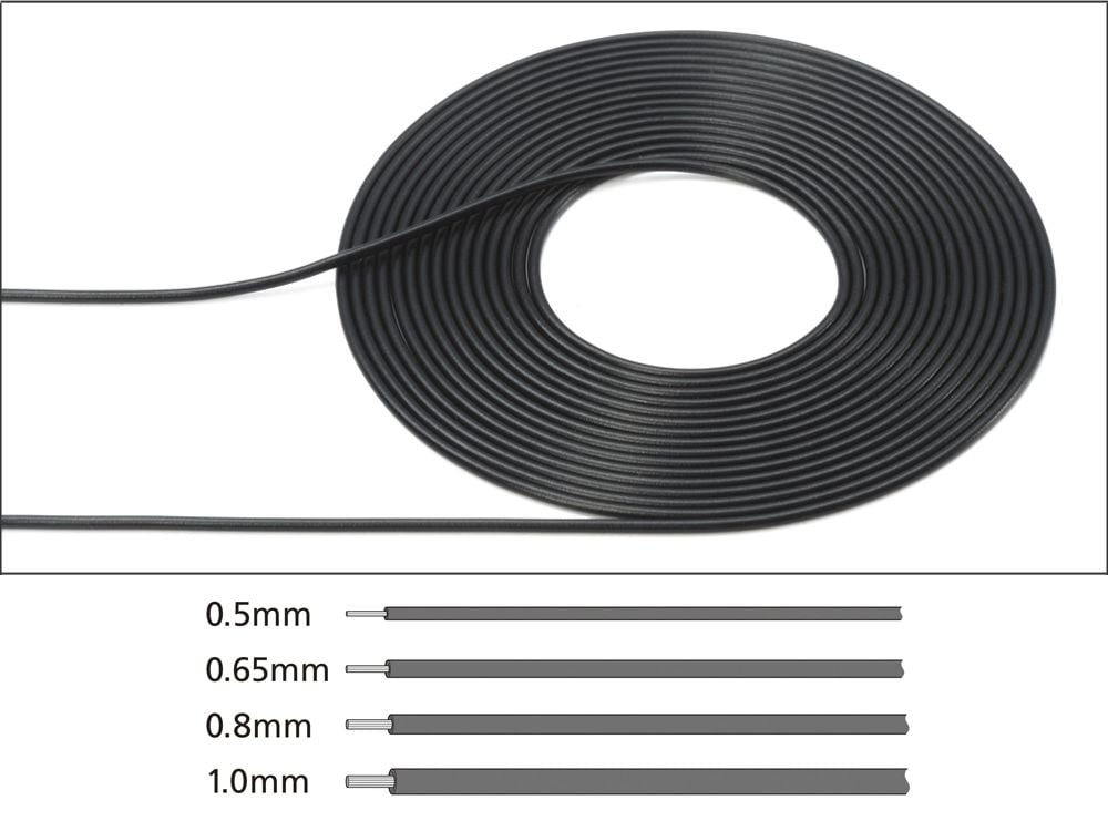 1/6,1/12,1/24 Kablo 0.65mm Siyah 2m.