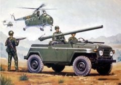 1/35 Chinese BJ212A  jeep w/105mm Type 75 Recoille