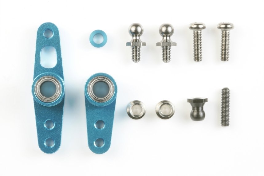TB-02 Alu. Racing Steering Set ( Blue )